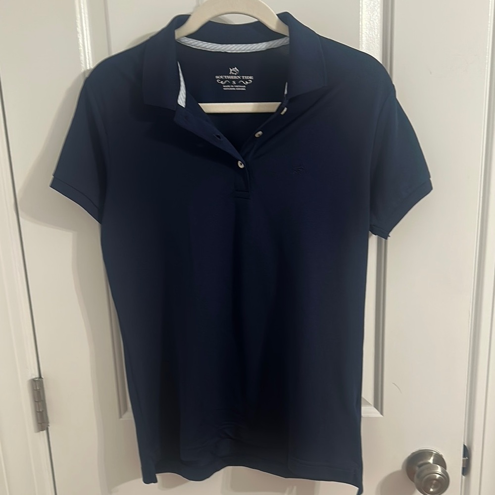 Southern Tide Blue Fitted Polo Button Down Shirt